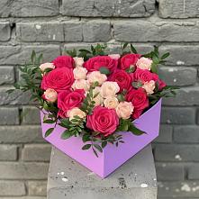 Цветочная композиция из Розы в коробке #REPLACE_PRED# Лежнево